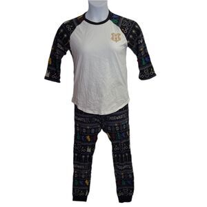 HARRY POTTER thermal Hogwarts houses‎ 2 piece long sleeve pajama set S